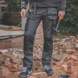 Stanley Austin Work Trousers Grey/Black 34" W 31" L