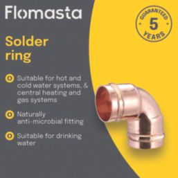 Flomasta  Copper Solder Ring Equal 90° Elbows 10mm 2 Pack