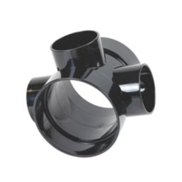 FloPlast  Solvent Weld 3-Boss Double Socket Short Pipe Black 110mm