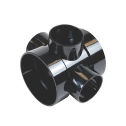 FloPlast  Solvent Weld 3-Boss Double Socket Short Pipe Black 110mm