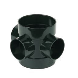 FloPlast  Solvent Weld 3-Boss Double Socket Short Pipe Black 110mm