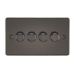 Knightsbridge  4-Gang 2-Way LED Intelligent Dimmer Switch  Gunmetal