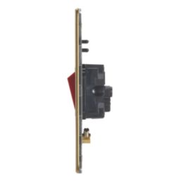 Contactum Lyric 45A 1-Gang DP Control Switch Brushed Brass  with Black Inserts