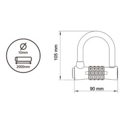 Smith & Locke Plastic & Steel Cable Lock 290mm x 10mm