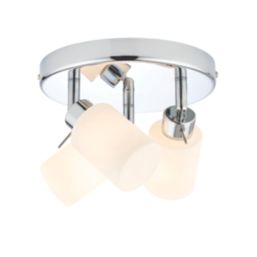 Luxor Cylinder 3-Light Bathroom Spotlight Chrome/White