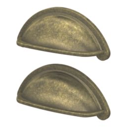 Essentials Chervil Cup Pull Handles Antique Brass 94mm 2 Pieces