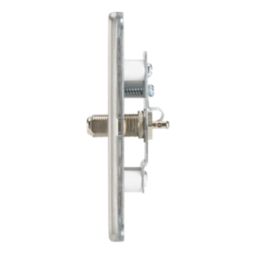 Contactum Lyric 1-Gang F-Type Satellite Socket Brushed Steel with White Inserts