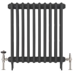 Arroll UK-28 15mm x 1/2" Brushed Nickel Angled Traditional Thermostatic Radiator Valve & Lockshield