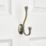Decohooks Two Prong Ball End Hook Antique Brass 130mm