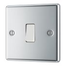 LAP  20A 16AX 1-Gang 2-Way Light Switch  Polished Chrome with White Inserts