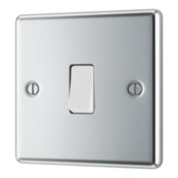 LAP  20A 16AX 1-Gang 2-Way Light Switch  Polished Chrome with White Inserts