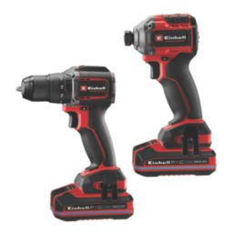Einhell Professional Compact 18V 2 x 4.0Ah Li-Ion Power X-Change Brushless Cordless Combi Drill & Impact Driver Twin Pack