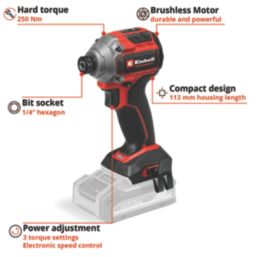 Einhell Professional Compact 18V 2 x 4.0Ah Li-Ion Power X-Change Brushless Cordless Combi Drill & Impact Driver Twin Pack