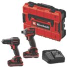 Einhell Professional Compact 18V 2 x 4.0Ah Li-Ion Power X-Change Brushless Cordless Combi Drill & Impact Driver Twin Pack