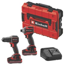 Einhell Professional Compact 18V 2 x 4.0Ah Li-Ion Power X-Change Brushless Cordless Combi Drill & Impact Driver Twin Pack