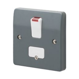 MK Logic Plus 13A Switched Fused Spur with Neon Graphite with White Inserts