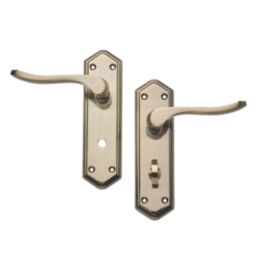 Designer Levers Bewdley Fire Rated WC Lever Bathroom Door Handle Pair Antique Brass