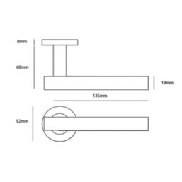 Eclipse Precision T-Bar Fire Rated Lever on Rose Door Handle Pair Antique Brass
