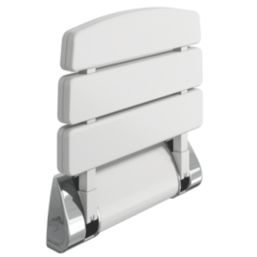 ETAL Wall Mounted Fold Down Shower Seat White/Chrome