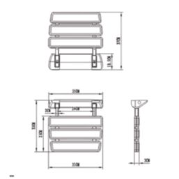 ETAL Wall Mounted Fold Down Shower Seat White/Chrome