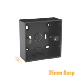 D-Line SSB35B/2 1-Gang Surface Pattress Black Box 35mm 2 Pack