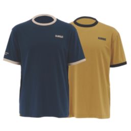 DEWALT Wilbury Short Sleeve T-Shirts Djion & Navy X Large 45-47" Chest 2 Pack