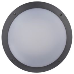 LAP Seran Outdoor Round LED Bulkhead Matt Black 12W 1000lm