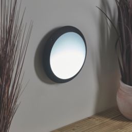 LAP Seran Outdoor Round LED Bulkhead Matt Black 12W 1000lm