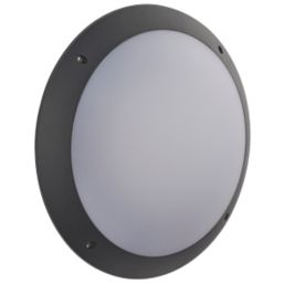 LAP Seran Outdoor Round LED Bulkhead Matt Black 12W 1000lm