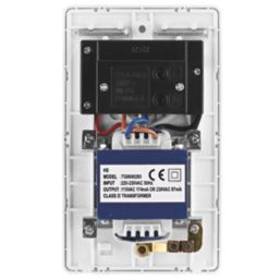 Arlec  2-Gang Dual Voltage Shaver Socket 115/230V White with Colour-Matched Inserts