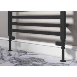 ETAL Swelt 15mm x 1/2" Satin Black Straight Designer Manual Radiator Valve Head & Body  2 Pack