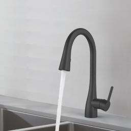 Swirl Oxford  Pull-Out Spray Mixer Kitchen Tap Black