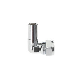 Drayton  Chrome-Plated Brass Compression Reducing 90° TRV Adaptor Elbow 15mm x 10mm