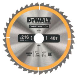 DEWALT  Wood/Nails TCT Circular Saw Blade 216mm x 30mm 40T