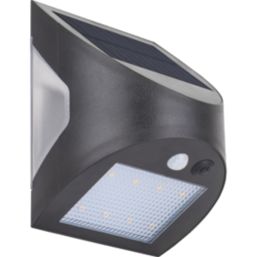 Luceco Prysm
 Outdoor LED Solar-Powered Wall Light, USB Rechargeable With PIR Sensor Black 300lm