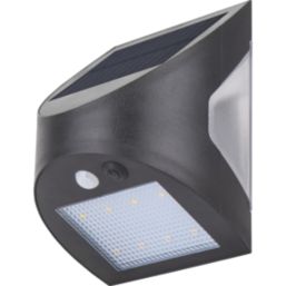 Luceco Prysm
 Outdoor LED Solar-Powered Wall Light, USB Rechargeable With PIR Sensor Black 300lm