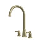 ETAL Cuthbert Dual Lever 3-Hole Kitchen Tap Polished Brass