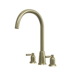 ETAL Cuthbert Dual Lever 3-Hole Kitchen Tap Polished Brass