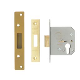 ERA  Polished Brass Euro Deadlock 61mm Case - 56mm Backset