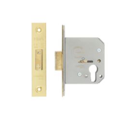 ERA  Polished Brass Euro Deadlock 61mm Case - 56mm Backset