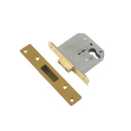 ERA  Polished Brass Euro Deadlock 61mm Case - 56mm Backset