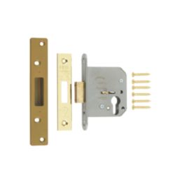 ERA  Polished Brass Euro Deadlock 61mm Case - 56mm Backset