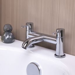 ETAL Bounce Chrome 142mm Deck Mounted Lever 2 Tap Holes Bath Mixer Tap