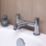 ETAL Bounce Chrome 142mm Deck Mounted Lever 2 Tap Holes Bath Mixer Tap