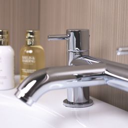 ETAL Bounce Chrome 142mm Deck Mounted Lever 2 Tap Holes Bath Mixer Tap