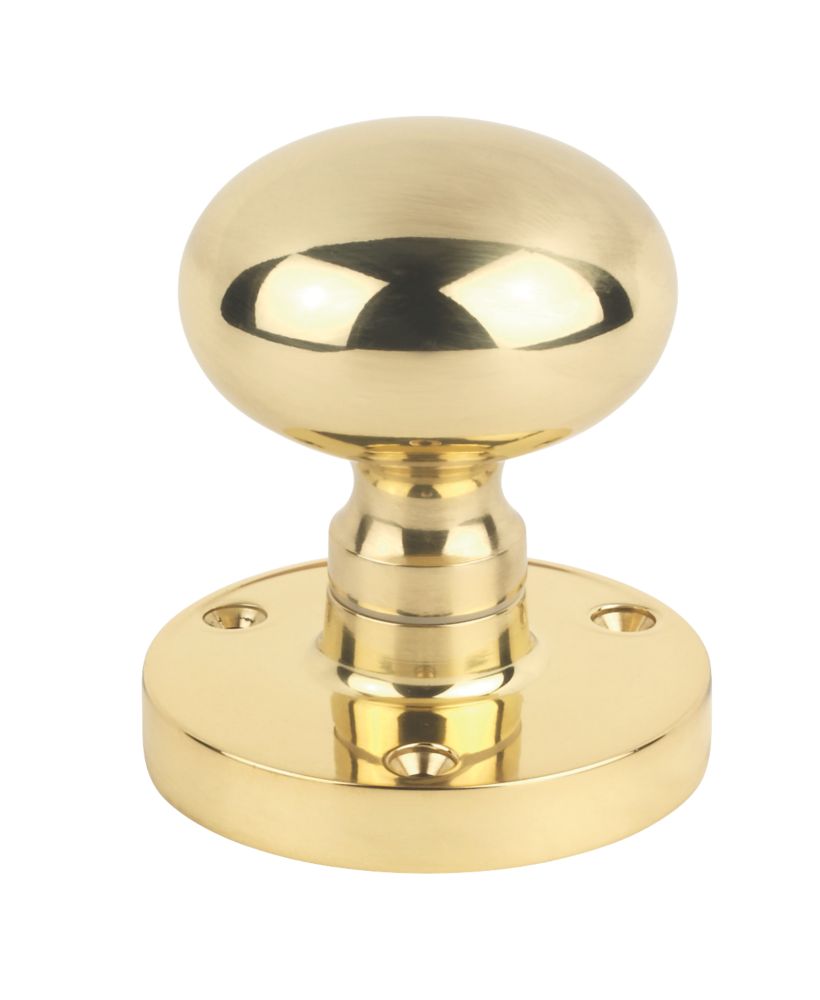 Carlisle Brass Rimmed Mortice Knobs 52mm Pair Polished Brass - Screwfix
