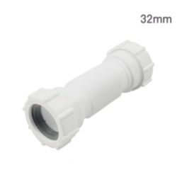 Flomasta  Flexible Compression Waste Pipe White 32-36mm x 157-242mm