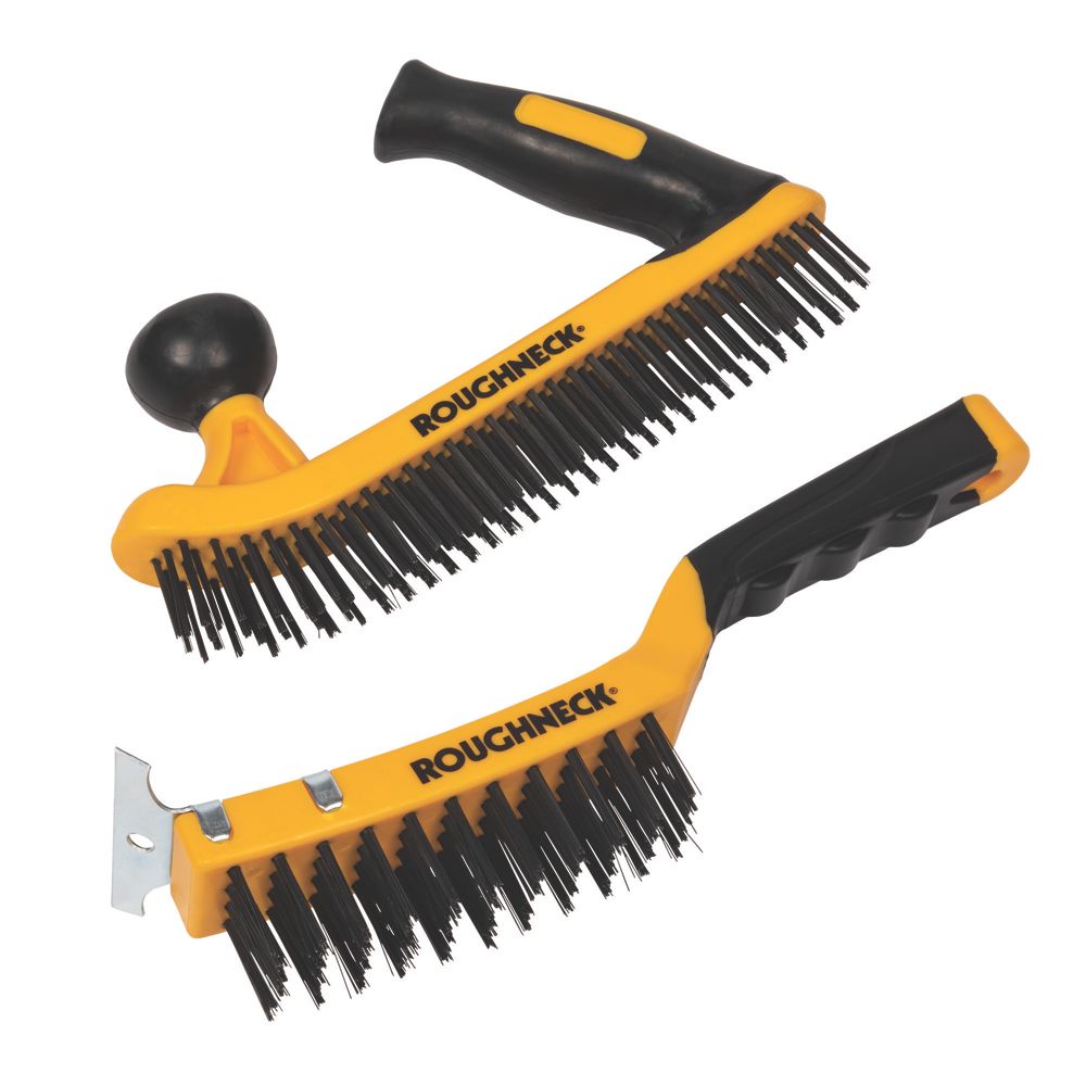 Roughneck Wire Brush Set 2 Pack Screwfix