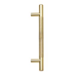 Elite Knobs & Handles Kensington Knurled T Bar Handle Brushed Brass 180mm