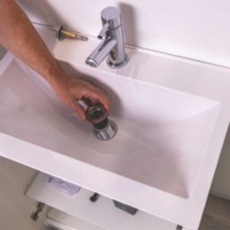 Top-Fix Slotted Push Button Basin Waste Chrome 60mm